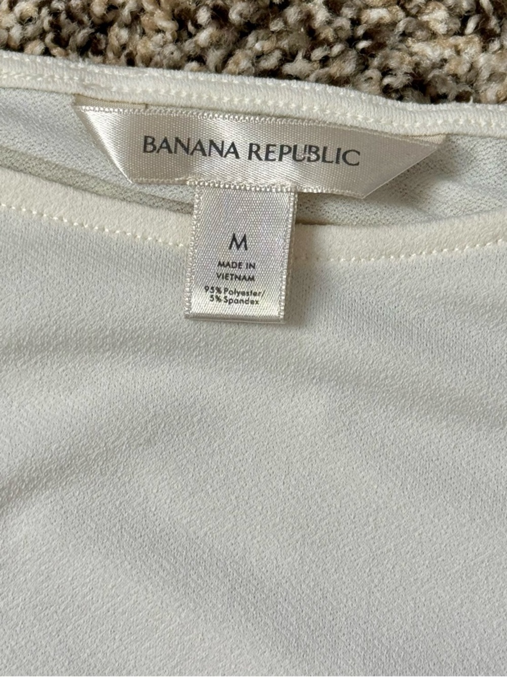 Banana Republic Cream Short Sleeve Peplum Blouse - Picture 7 of 7
